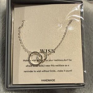 Silver Necklace with Interlocking Rings